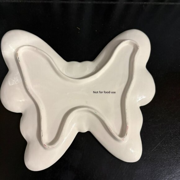 Butterfly Hello Spring Trinket Dish Jewelry Candy Tray Decorative Accent - Picture 2 of 2